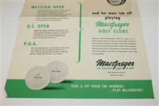 'Hogan Wins Again!' Playing with MacGregor Clubs Original Advertising Poster From Ben Hogan Personally