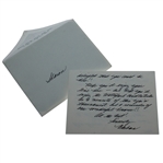 Barbara Nicklaus Thank You Note to Sharon Rae (Hogans Secretary) For Hogan Honoree @ Memorial  JSA ALOA