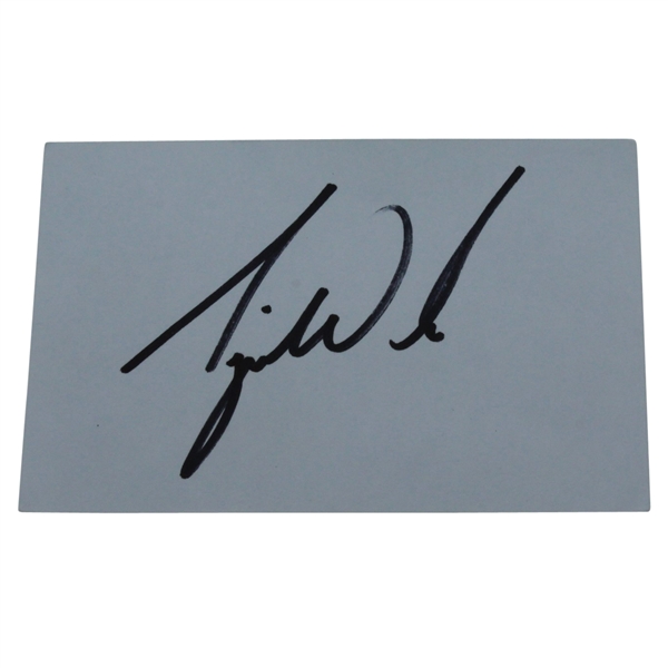 Tiger Woods Signed Index Card JSA Full Letter #Z25378