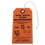 1962 US Open at Oakmont CC Ticket #3762 - Nicklaus First Win & Major