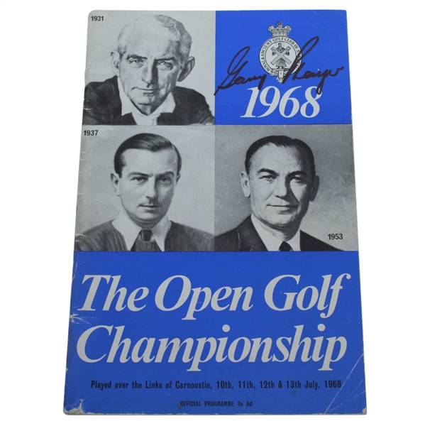Gary Player Signed 1968 Open Championship at Carnoustie Program JSA ALOA