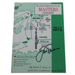 Jack Nicklaus Signed 1972 Masters Tournament Spectator Guide JSA ALOA
