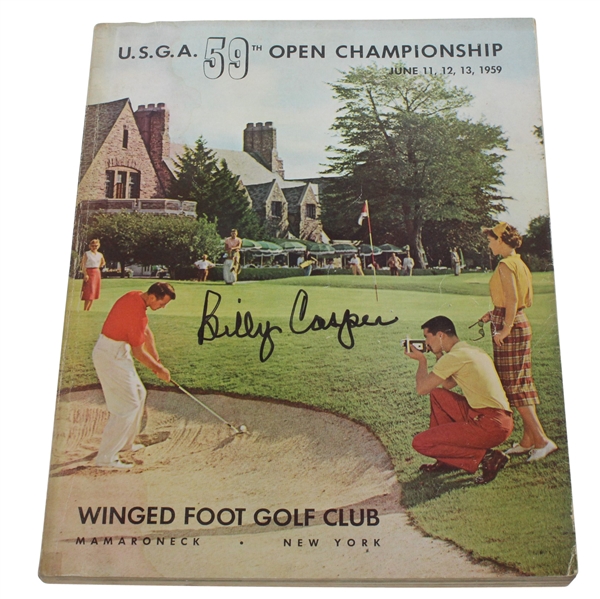 Billy Casper Signed 1959 US Open at Winged Foot Program JSA ALOA