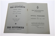 1937 Open Championship at Carnoustie Official Program - Thursday 