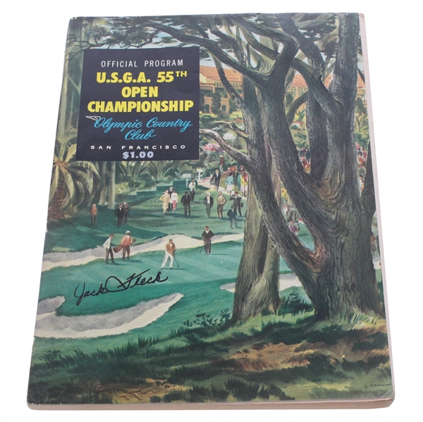 Jack Fleck Signed 1955 US Open at Olympic Club Program - Hogan Upset JSA ALOA