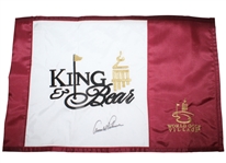 Arnold Palmer Signed King & Bear Embroidered Golf Flag JSA ALOA