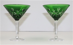 Augusta National Members Limited Pair of Emerald Cut Martini Glasses