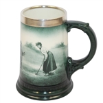 Lenox Mug- Female Golfer- Silver Rim - R. Wayne Perkins Collection