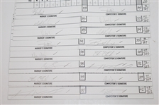Lot of 8 Chevron World Challenge Match Used Scorecards - 2011 JSA ALOA
