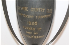 1920 Berkshire CC Championship Tournament Runner-Up Trophy Won by Augusta M. Wagner