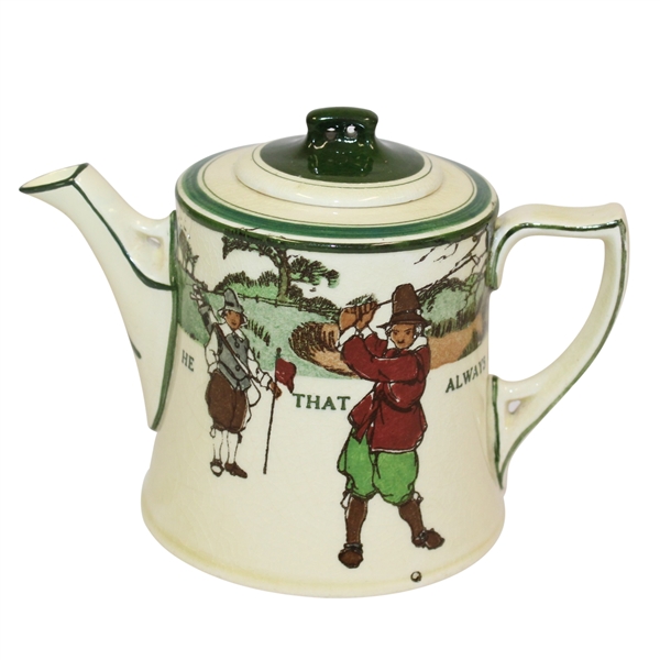 Royal Doulton Golf Themed Tea Pot - Circa 1915 - R. Wayne Perkins Collection