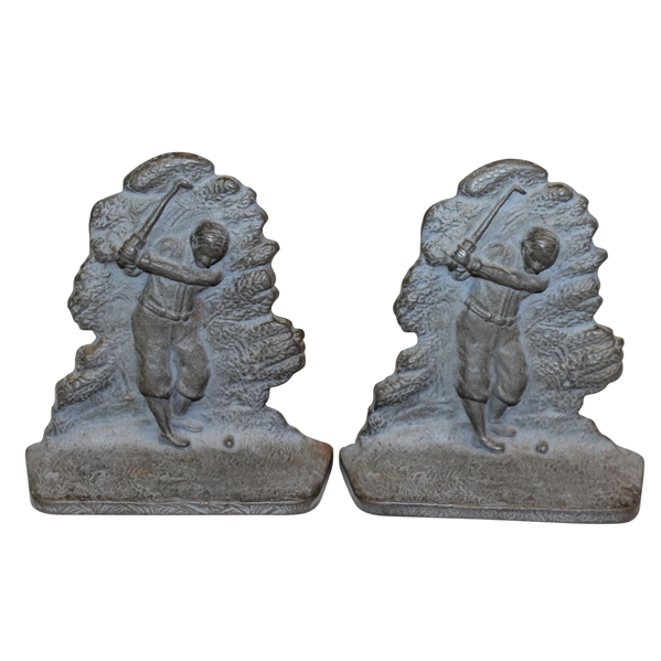 A. C. W. Co.  Metal Golfer Bookends - R. Wayne Perkins Collection