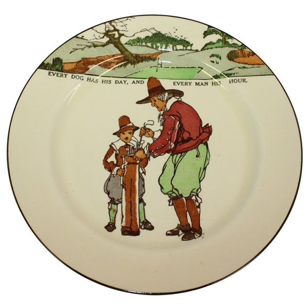 Royal Doulton Golf Themed Plate Every dog has his day, and every man his hour - R. Wayne Perkins Collection
