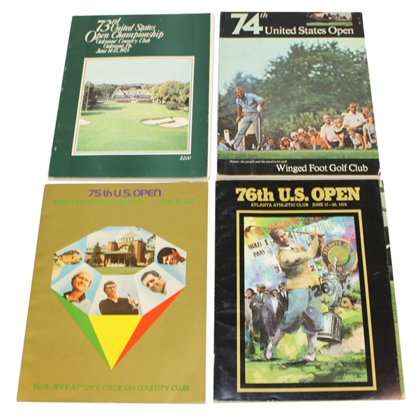 1973, 1974, 1975, & 1976 US Open Programs - Miller, Irwin, Graham, & Pate Winners