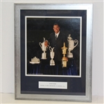 Tiger Woods Framed Giclee with Grand Slam Trophies & Amateur Trophy - Framed