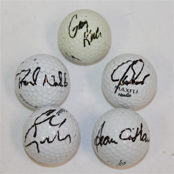 Lot of Five Signed Golf Balls - Campbell, Durant, Koch, OHair, & Nobilo JSA ALOA