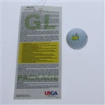 Justin Rose Signed Masters Logo Golf Ball & 2017 US Open Wednesday Ticket JSA ALOA