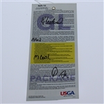 Brooks Koepka Signed Nike Golf Ball with Multi-Signed 2017 US Open Ticket JSA ALOA