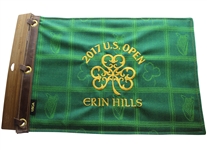 2017 US Open at Erin Hills Ltd Ed Irish National Fabric/Leather Tartan Flag