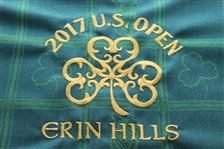 2017 US Open at Erin Hills Ltd Ed Irish National Fabric/Leather Tartan Flag