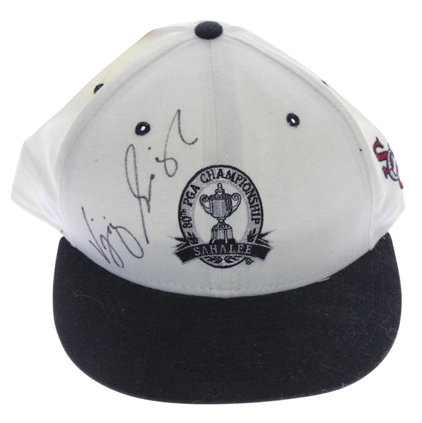 Vijay Singh Signed 1998 PGA Championship at Sahalee CC Logo Hat JSA ALOA
