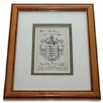 1824 Leith Thistle Golf Club Shield Score Card - May 1st, 1824 - Historic Original Piece