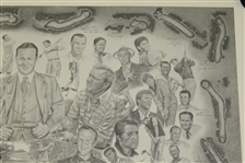'The Masters' Michael Marson Print Depicting 1939-1989 Masters Champions
