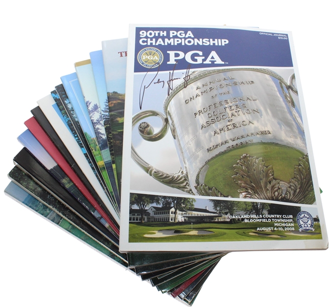 Fourteen Winner Signed PGA Championship Programs 1987-2008 JSA ALOA