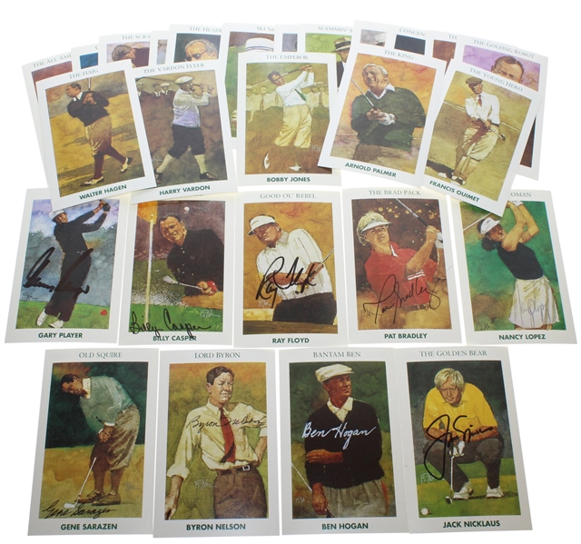 Twenty-Six Golfs Greatest Cards #1124 Signed by Nine JSA ALOA