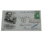 Bobby Jones 1981 Cachet Signed by Six: Casper, Fleck, Littler, Moody, Graham, & Nelson JSA ALOA