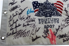 2007 Senior Open at Whistling Straits Multi-Signed Embroidered Flag JSA ALOA