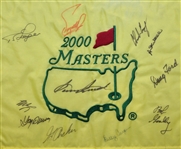 2000 Masters Embroidered Flag Signed by 11 Champs - Snead Signed Center - Framed JSA ALOA