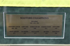 2000 Masters Embroidered Flag Signed by 11 Champs - Snead Signed Center - Framed JSA ALOA