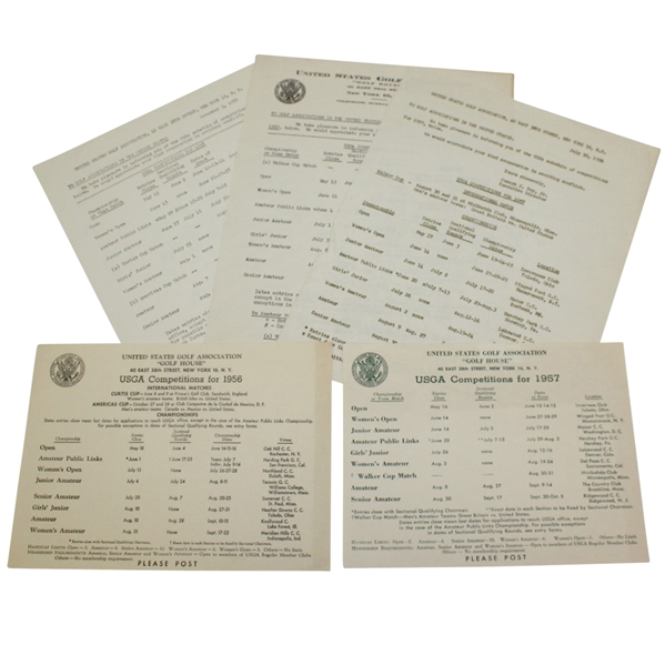 1956-1958 USGA "Golf House" Competitions Letters - Seldom Seen