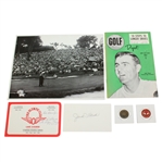 1955 US Open Championship Items - Magazine, Ball Markers, Scorecard, Signed Card JSA ALOA