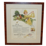 Groves Bromo Quinine Tablets Advertisement Featuring Female Golfer -Framed