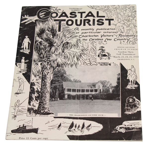 1933 The Coastal Tourist Gardens Open Tournament Program - Walter Hagen Winner