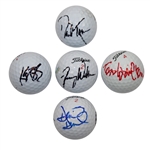 Jimmy Walker, Keegan Bradley, David Toms, David Duval, & Todd Hamilton Signed Golf Balls JSA ALOA