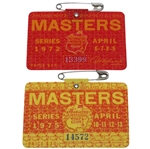 1972 & 1975 Masters Tournament Series Badges - Nicklaus 4th & 5th Masters Wins