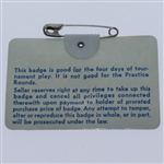 1979 Masters Tournament Series Badge #16473 - Fuzzy Zoeller Winner