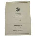 1939 US Open Championship at Philadelphia CC Contestant Entry Form - Blank