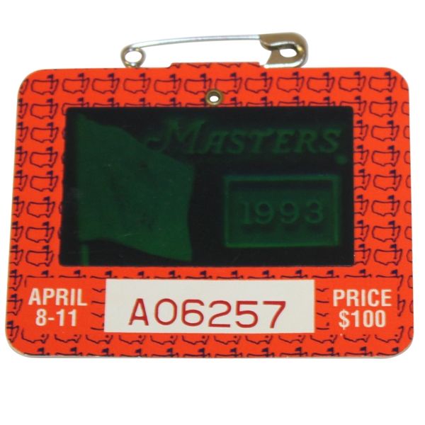 1993 Masters Tournament Series Badge #A06257 - Bernhard Langer Win