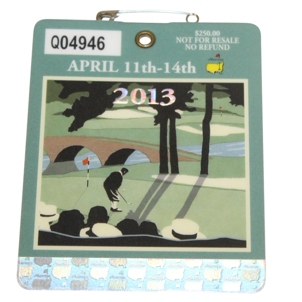 2013 Masters Tournament Series Badge #Q04946 - Adam Scott Win