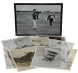Fourteen Signed Photos - One Framed - Jacklin, Bolt, Mangrum, & others JSA ALOA