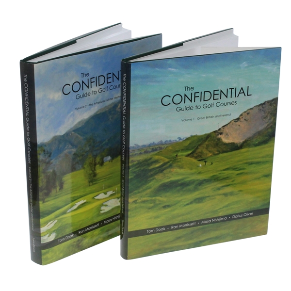 Vol 1 & Vol 2 of The Confidential Guide to Golf Courses Signed by Tom Doak JSA ALOA