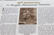 Byron Nelson Signed Ltd Ed '60th Anniversary of the Greatest Year in Golf' Art Piece #100 JSA ALOA