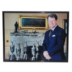 Tom Watson Signed Championship Trophies Photo with 5 Open Championships JSA ALOA
