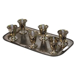 Wallace Bothers Silver Co. Serving Tray with Silver Plated Serving Cups