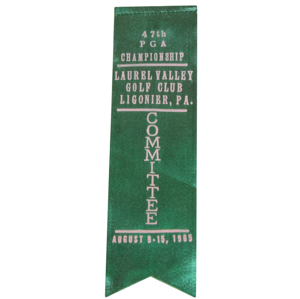 1965 PGA Championship at Laurel Valley GC Committee Ribbon - 47th PGA