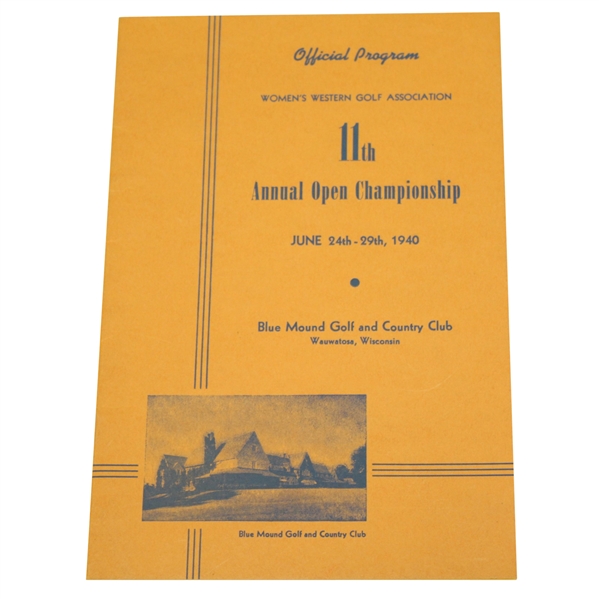1940 Womens Western Open Championship Program - Babe Zaharias First Major - Excellent Condition